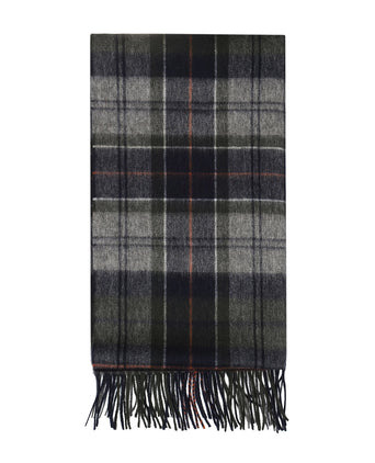 Barbour Brack Patchwork Tartan Scarf | Navy Blue