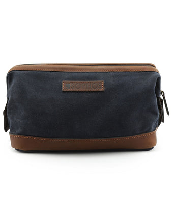Canvas Gladstone Washbag | Navy Blauw