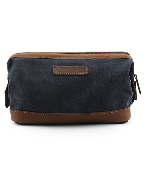 Canvas Gladstone Washbag | Navy Blue
