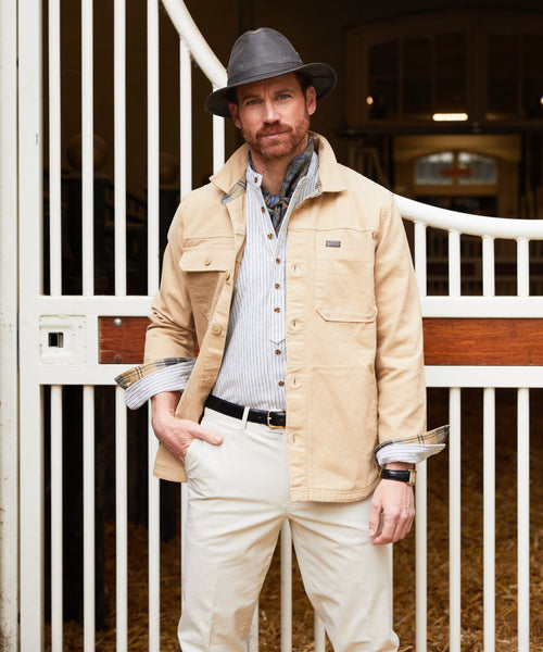 Barbour Lingfield Canvas Overshirt | Beige