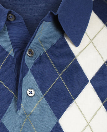 Argyle Polo Short Sleeve | Navy Blue