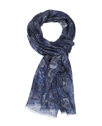 Scarf Wool/Cashmere/Silk | Blue