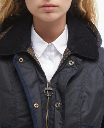 Barbour Bower Wax Jacket Dames | Navy Blauw