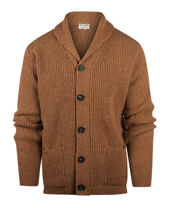 William Lockie Cardigan Jamie Shawl Collar | Camel