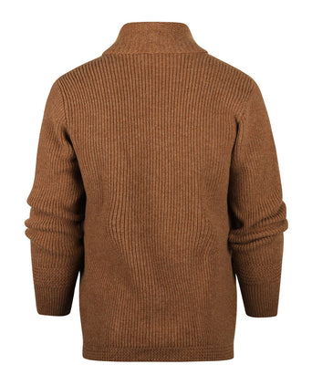 William Lockie Cardigan Jamie Shawl Collar | Camel