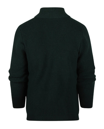 William Lockie Cardigan Jamie Shawl Collar | Tartan Green