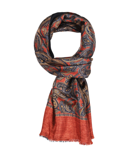 Scarf Silk/Wool | Orange