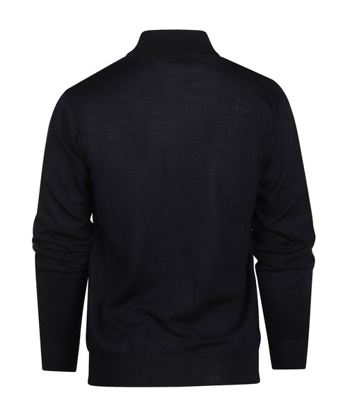 Pullover Merino wool zip collar | Navy