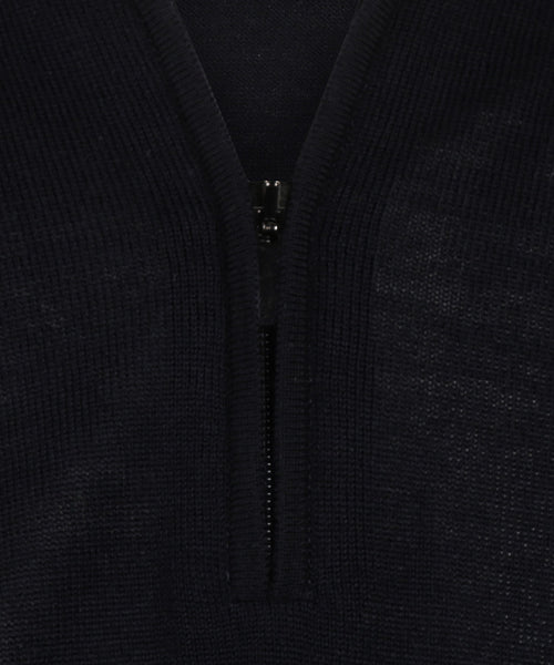 Pullover Merino wool zip collar | Navy