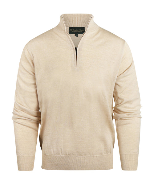 Pullover Merinowol ritskraag | Beige