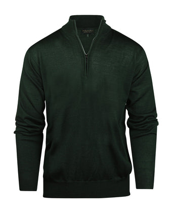 Pullover Merinowol ritskraag | Groen
