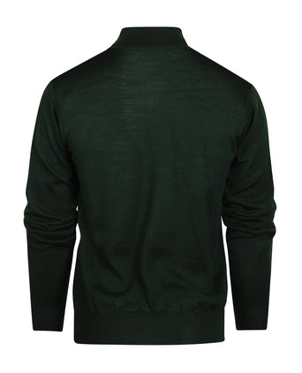 Pullover Merinowol ritskraag | Groen