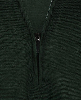 Pullover Merinowol ritskraag | Groen