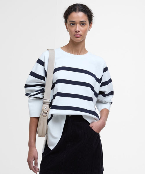 Delaney Striped Sweatshirt | White