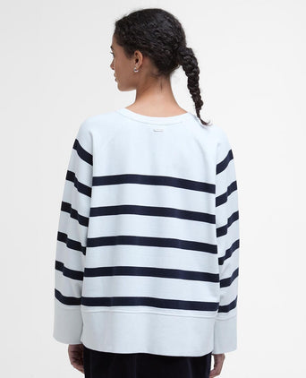 Delaney Striped Sweatshirt | White