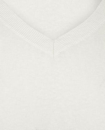 Women's V-Neck Sweater | White