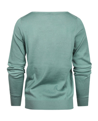 Basic ladies pullover cotton mix | Green