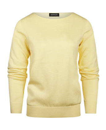 Basic ladies pullover cotton mix | Yellow