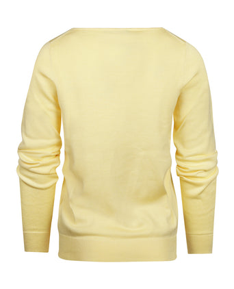 Basic ladies pullover cotton mix | Yellow
