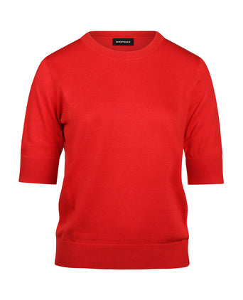 Basic Women's Sweaters short sleeves | Red