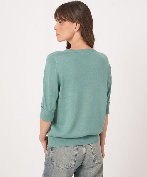 Basic Women's Sweaters short sleeves | Green