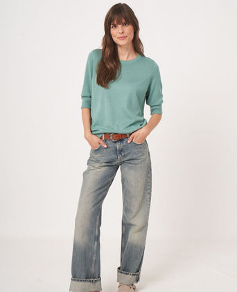 Basic Women's Sweaters short sleeves | Green