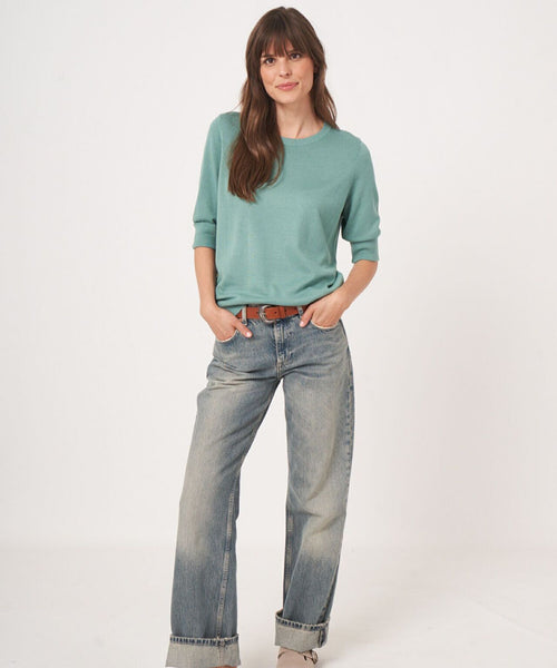 Basic Women's Sweaters short sleeves | Green