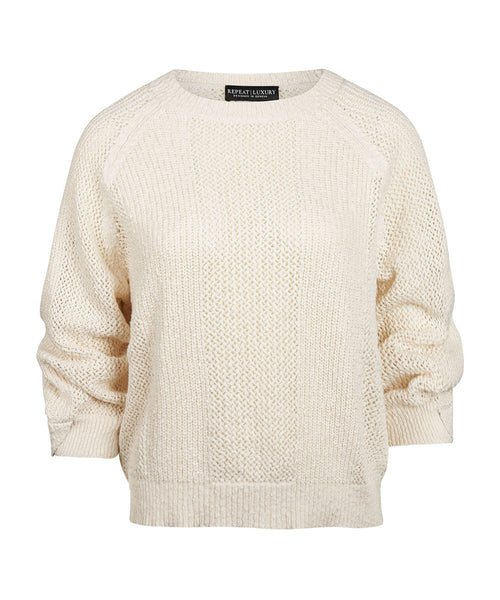 Repeat Women's Round Neck Sweater | Beige