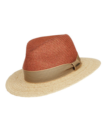 Twotone Toyo Traveller Raffia Hat | Brown