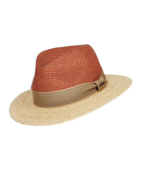 Twotone Toyo Traveller Raffia Hat | Brown