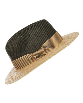 Twotone Toyo Traveller Raffia Hat | Green