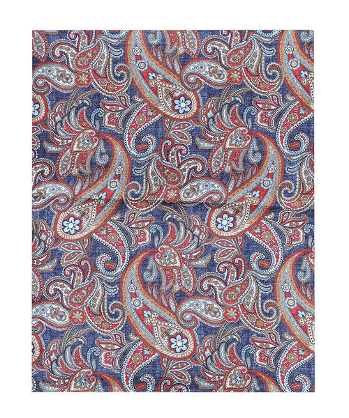 Silk Scarf with Paisley Print | Blue