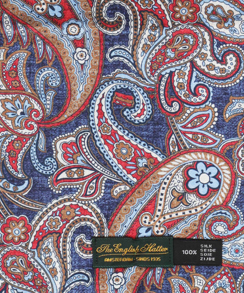 Silk Scarf with Paisley Print | Blue