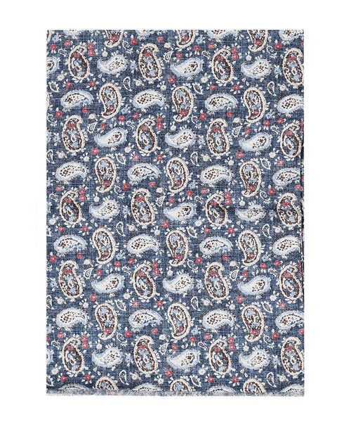 Silk Scarf with Paisley Print | Blue