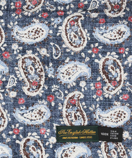 Silk Scarf with Paisley Print | Blue