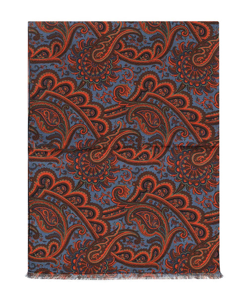 Silk Scarf with Paisley Print | Red