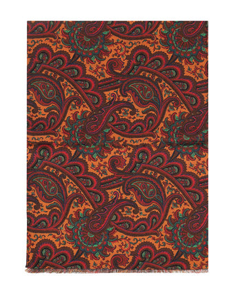 Zijden Sjaal met Paisleyprint | Rood