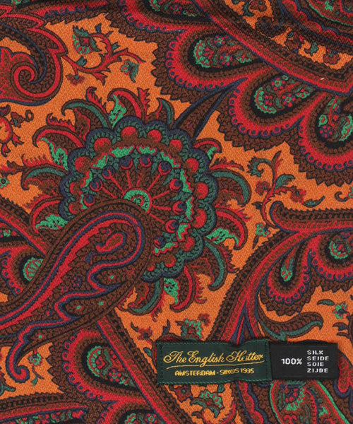 Silk Scarf with Paisley Print | Red