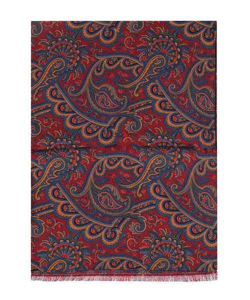 Silk Scarf with Paisley Print | Red