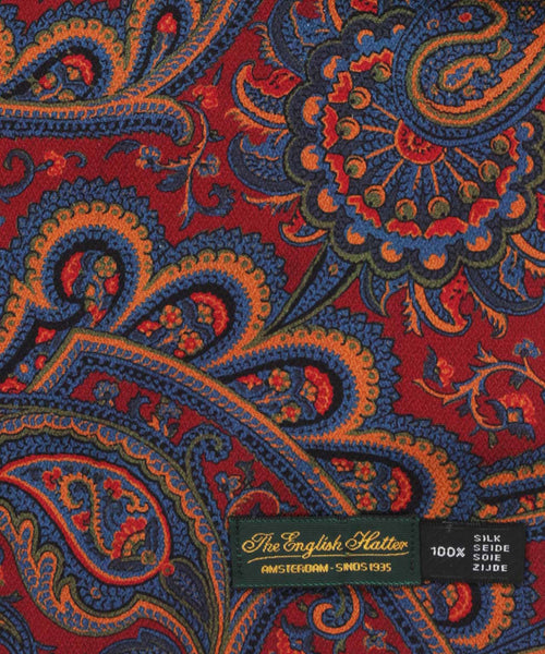 Silk Scarf with Paisley Print | Red