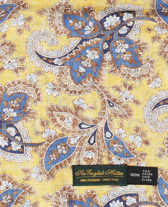 Zijden Sjaal met Paisleyprint | Geel