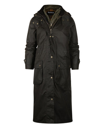 Barbour Long Cannich Wax Jacket Women's | Green