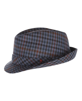 Trilby Hat Check Pattern | Blue