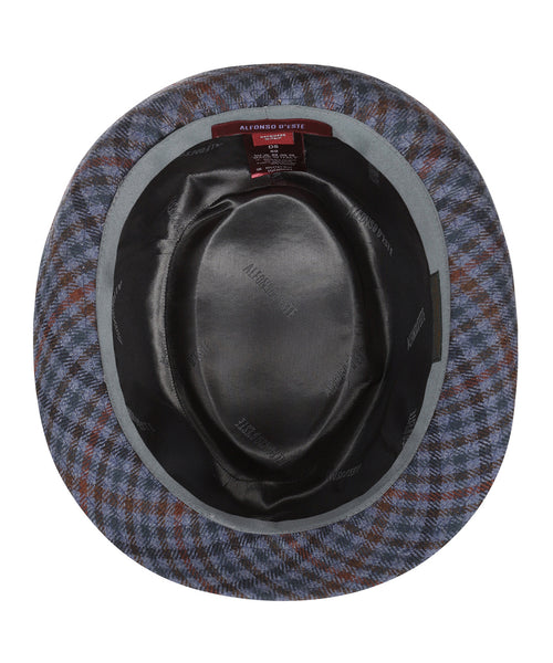 Trilby Hat Check Pattern | Blue