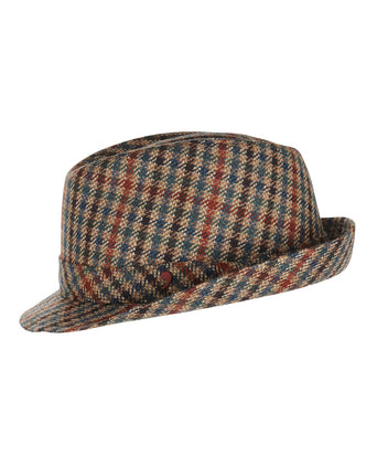 Trilby Hat Check Pattern | Brown