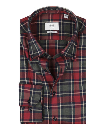 Eterna Shirt Brushed Cotton | Rood