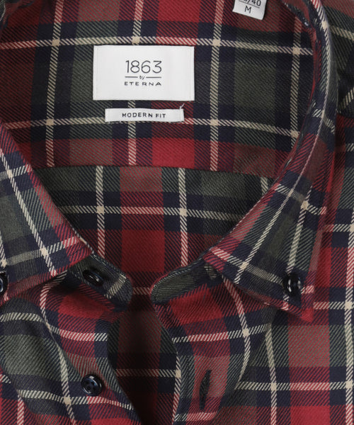 Eterna Shirt Brushed Cotton | Rood