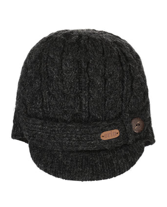 Aran Cable Beanie Women | Anthracite Gray