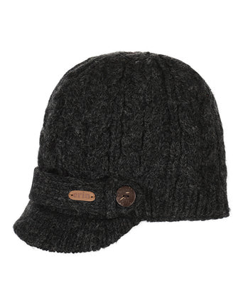 Aran Cable Beanie Women | Anthracite Gray