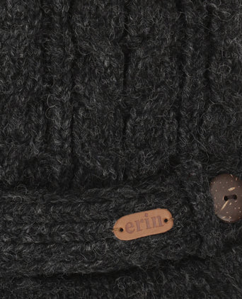 Aran Cable Beanie Women | Anthracite Gray